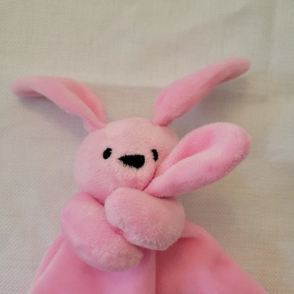 Mystic Apparel OS Security Blanket Pink Bunny Satin Trim LOVEY Replacement Gift